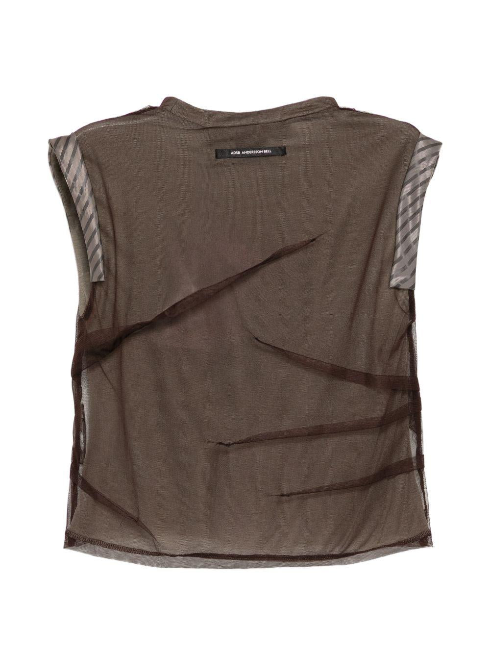 Layered Mesh Tuck & Dart Top ATB1522W BROWN ANDERSSON BELL