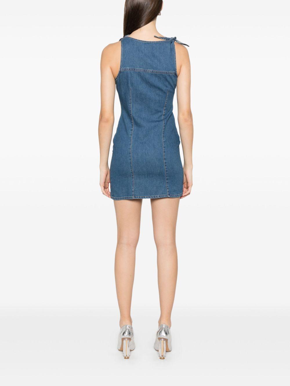 Denim Asymmetric Flower Mini Dress COPR158F2014 BLUE VINTAGE COPERNI