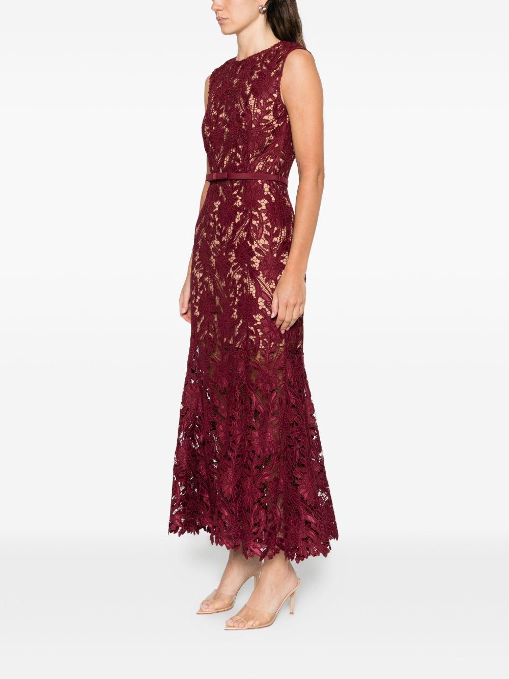 Abito Midi In Pizzo RS26167MABU BURGUNDY SELF-PORTRAIT