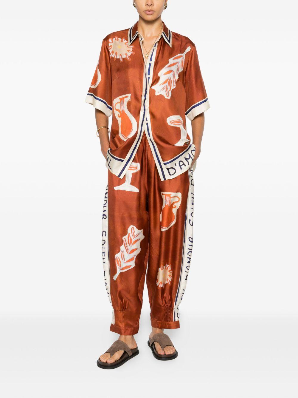 Pantaloni Soleil D'amour in seta 6319P RUST ALEMAIS