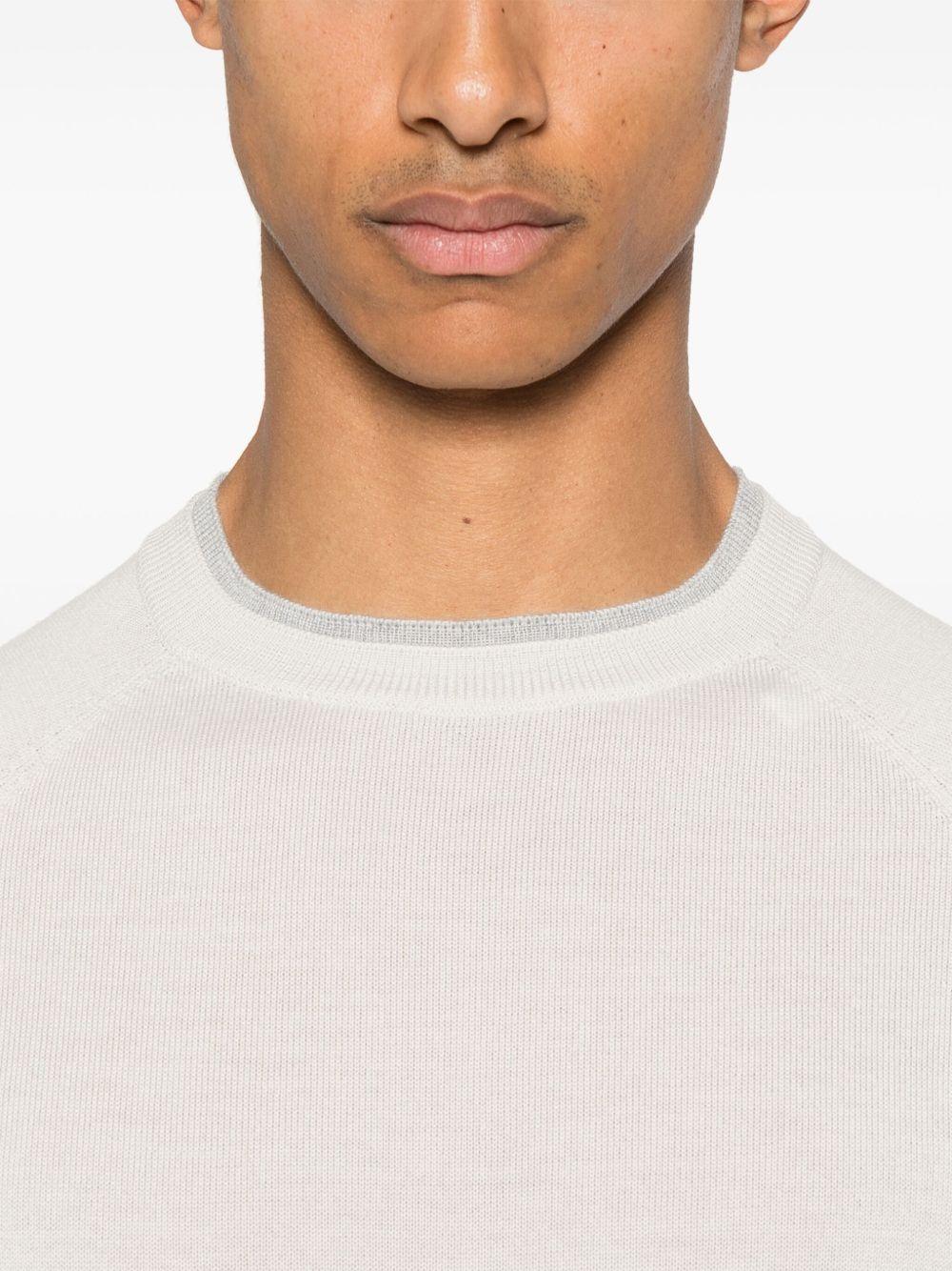 Maglione in lana L76MAGL79MAG0L029 0213 BEIGE GRIGIO CHIARO ELEVENTY