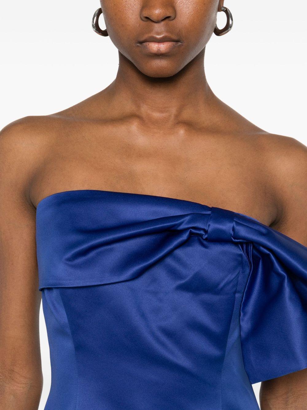 Satin Bow Mini Dress - Dark Blu 1148181587 1587 MAZARINE BLUE ROTATE