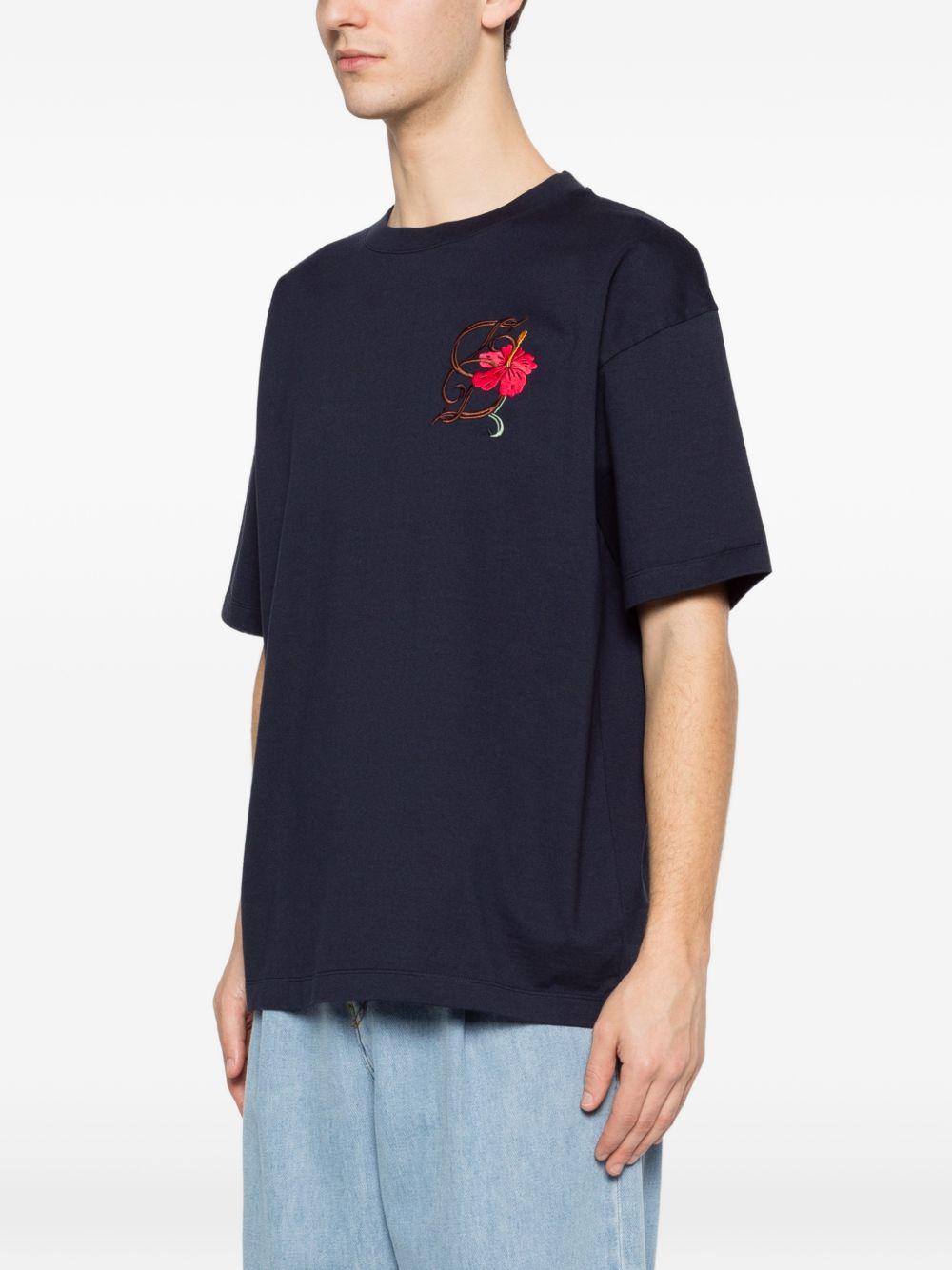 T-Shirt D Hibiscus Brodée KTS316CO248 NAVY DROLE DE MONSIEUR