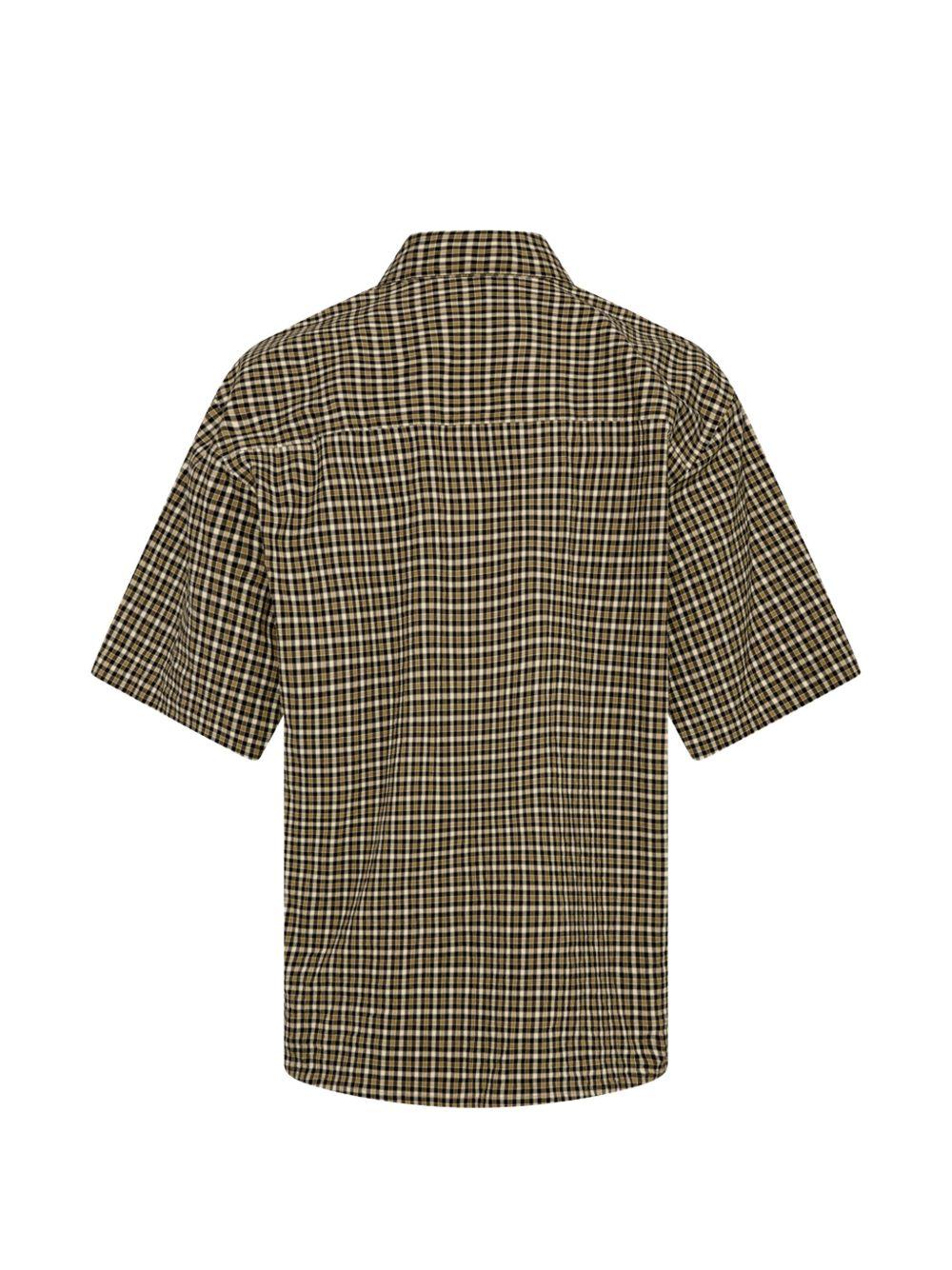 Polo oversize in tessuto tecnico e cotone 493WS41072 BLACK GREEN MARTINE ROSE