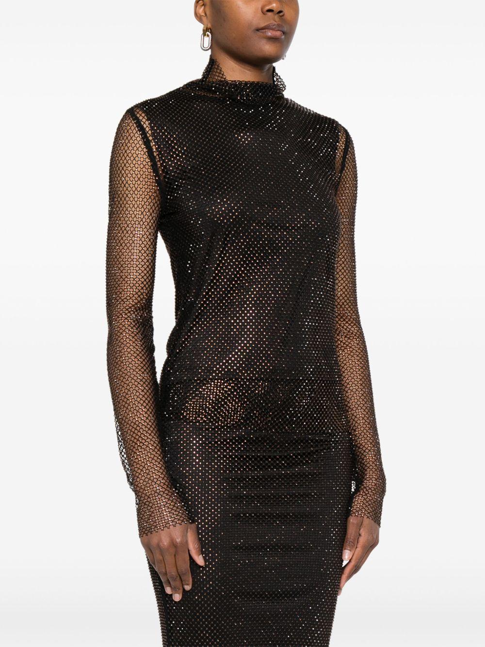 T-shirt in rete con strass GERARDAMM13140 003 NERO STRASS SPORTMAX