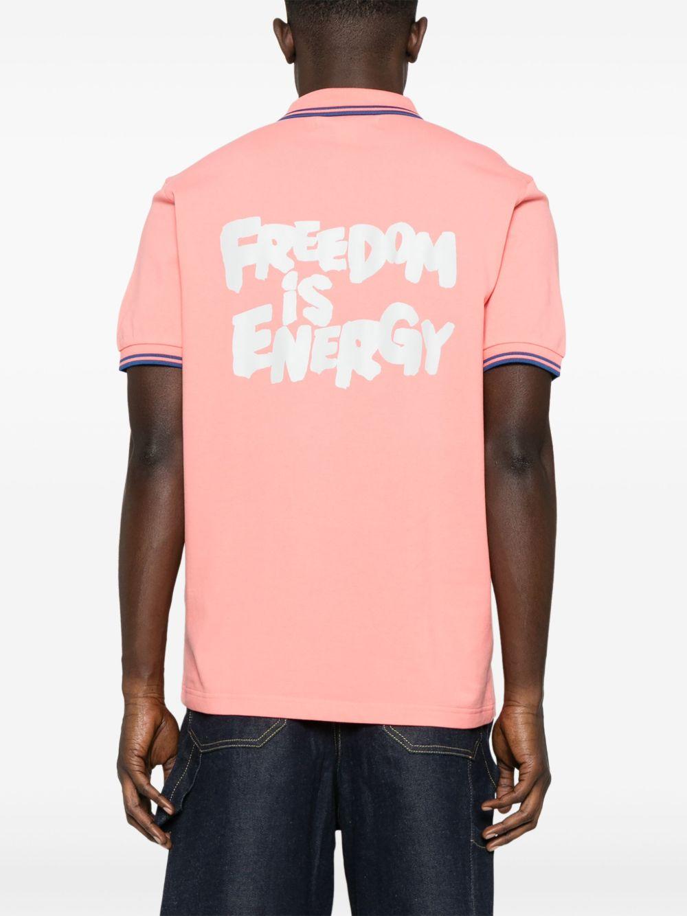 Fred Perry Men's Freedom is Energy Polo Shirt FOT501S25 1 CORAL COMME DES GARCONS SHIRT