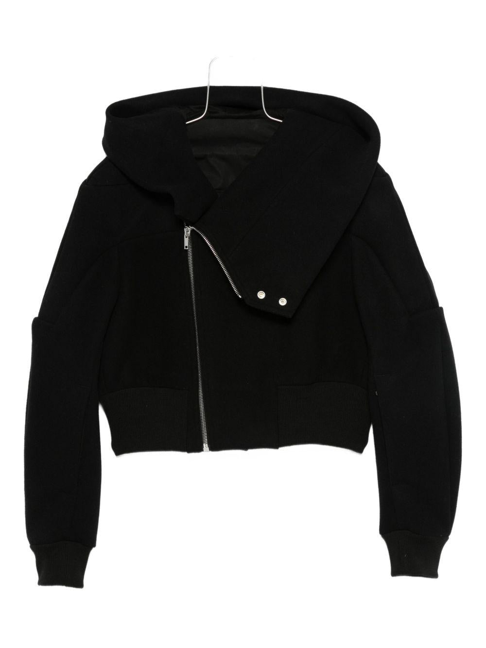 Concordians Cropped Hooded Flight RU02E1761WSF 09 BLACK RICK OWENS