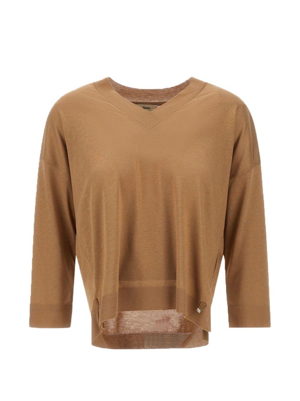 Maglia in Glam Knit Effect JV000015D52056 2150 CAMEL HERNO