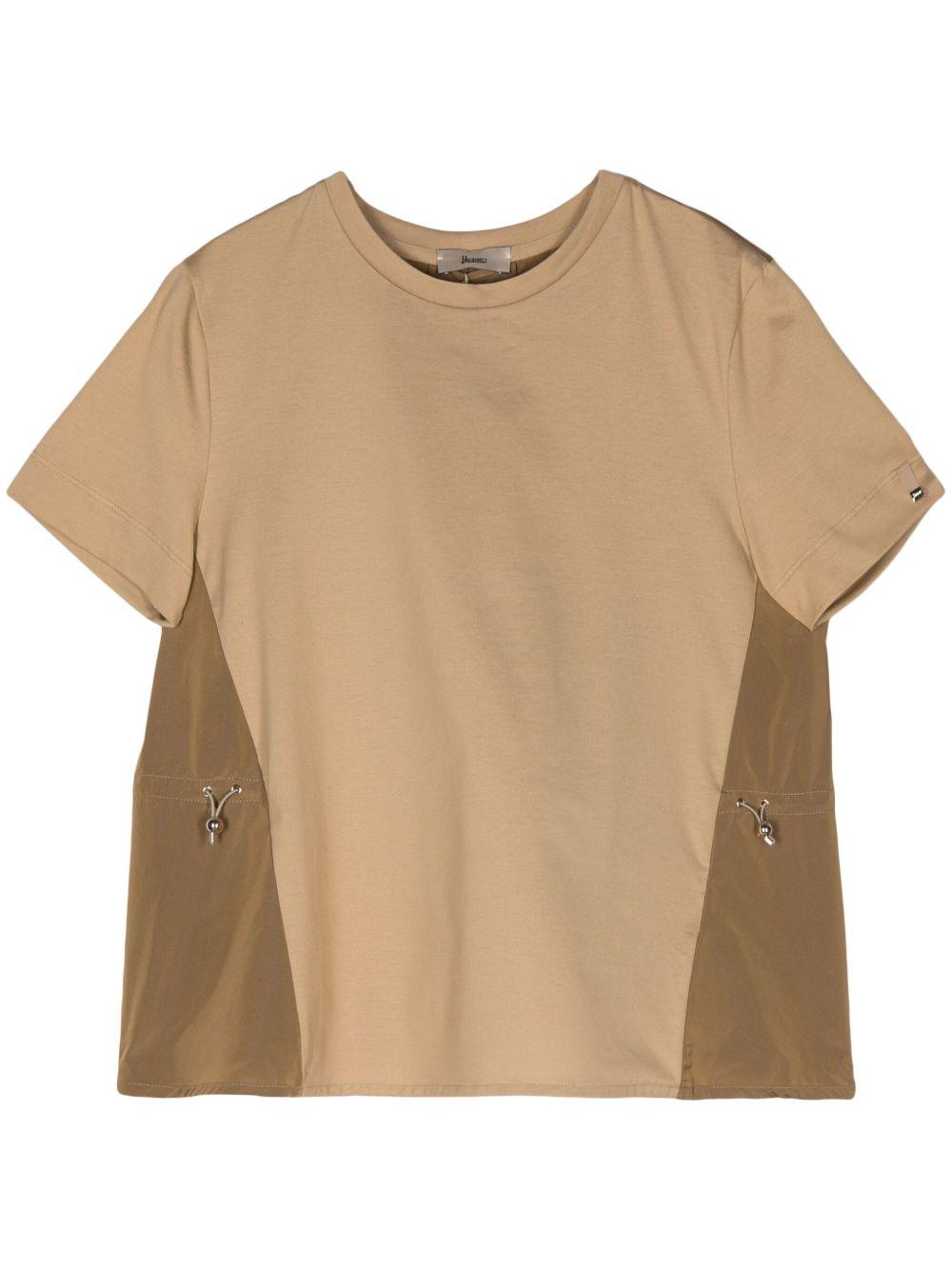 T-shirt in Chic Cotton Jersey e New Techno Taffetà JG000224D52006 2157 CAMMELLO HERNO
