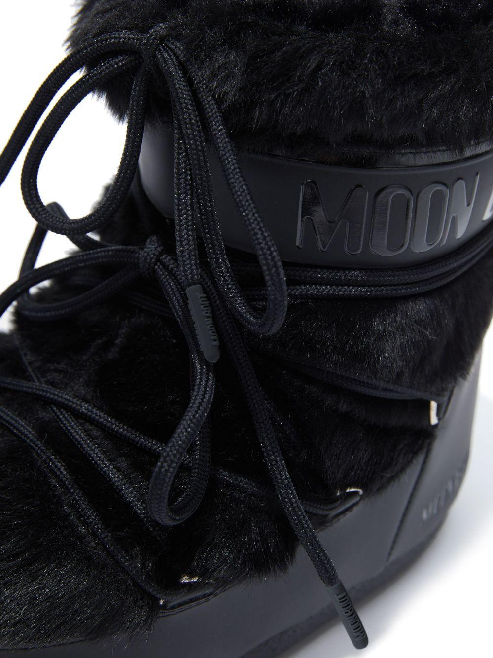 Icon Low Boot in Ecopelliccia 80D1409390 N001 BLACK MOON BOOT