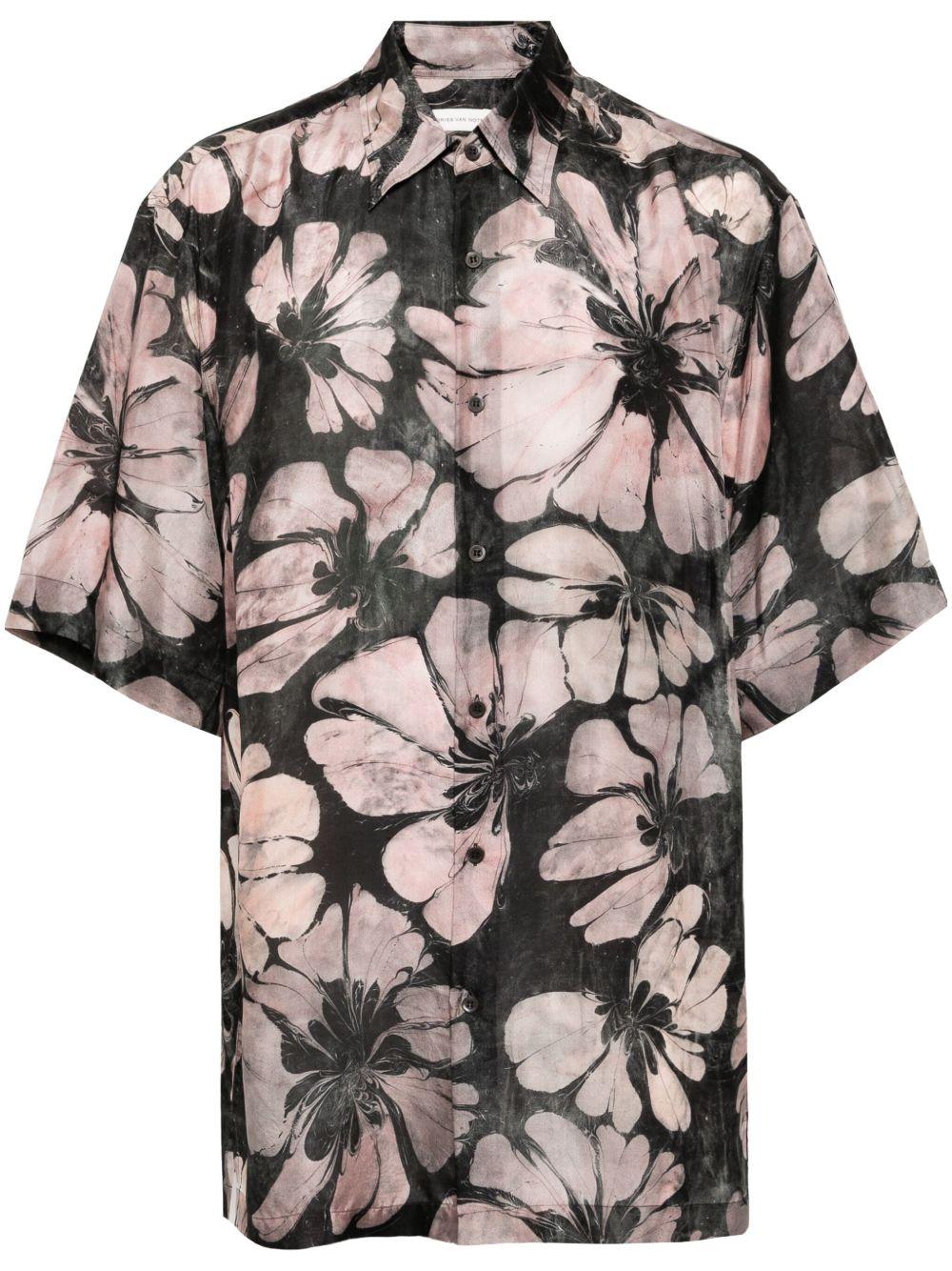 Camicia a mezze maniche in seta 2510207001202 305 PINK DRIES VAN NOTEN