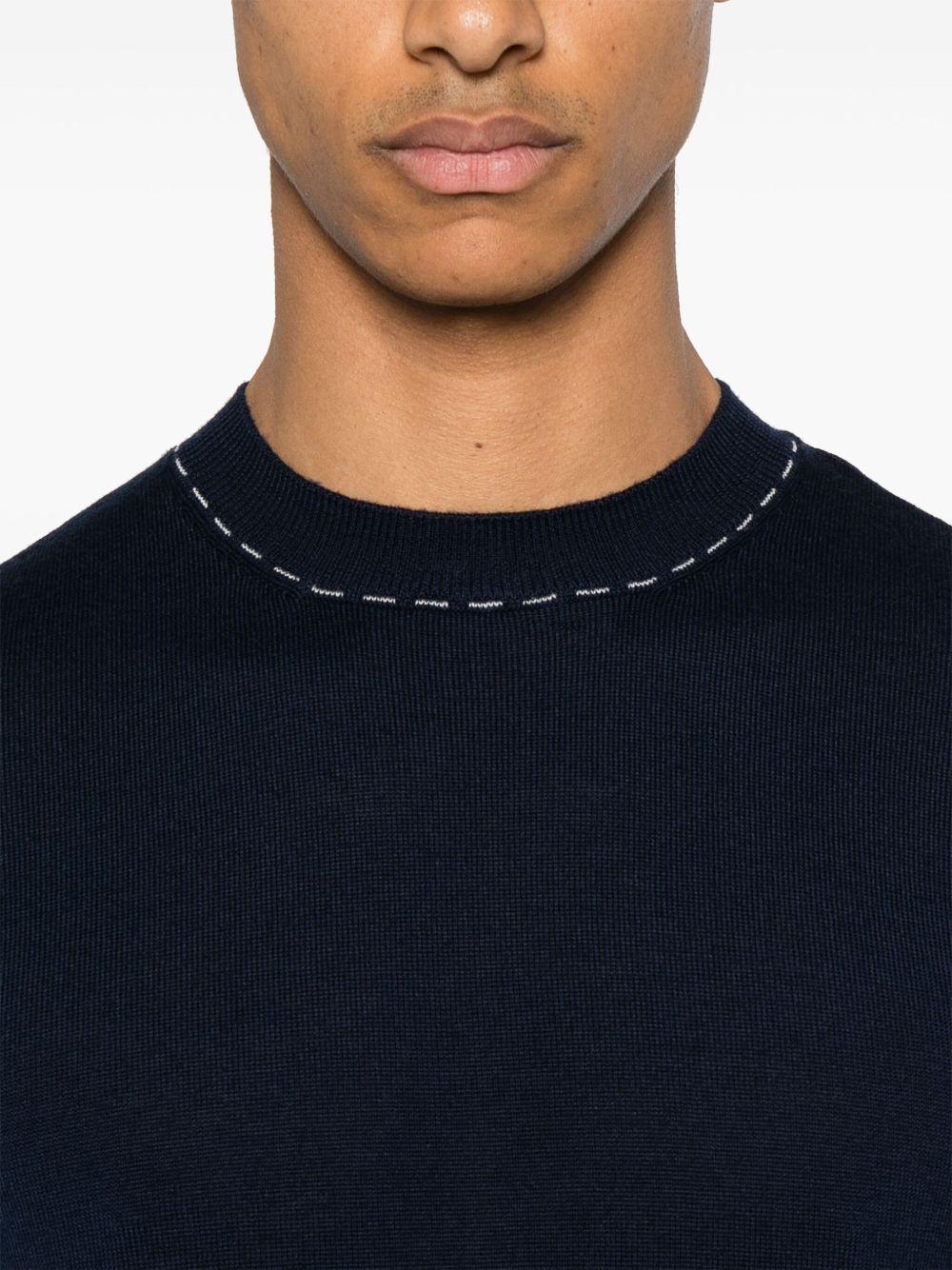 Maglione con cuciture decorative L76MAGL77MAG0L030 1102 BLUE SABBIA ELEVENTY