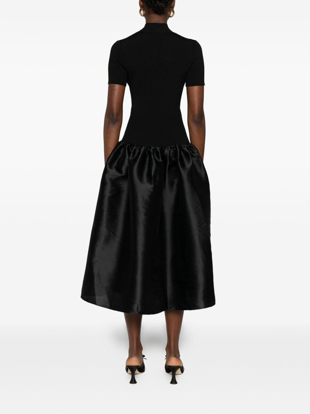 Robe mi-longue à boutonnière RS26138MB BLACK SELF-PORTRAIT