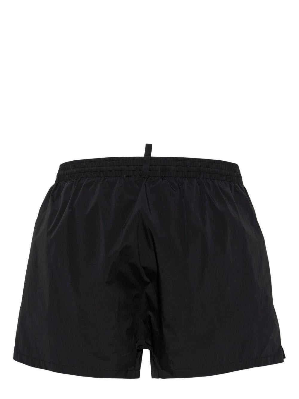 Side Logo Midi Swim Boxer D7B646000 010 BLACK WHITE DSQUARED2
