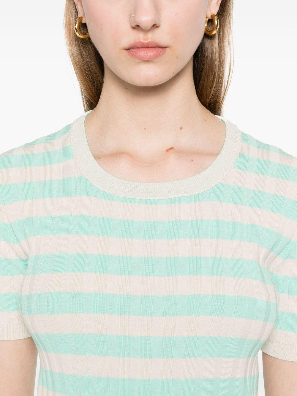 Top a righe B09021 88 LINO ACQUA ROBERTO COLLINA