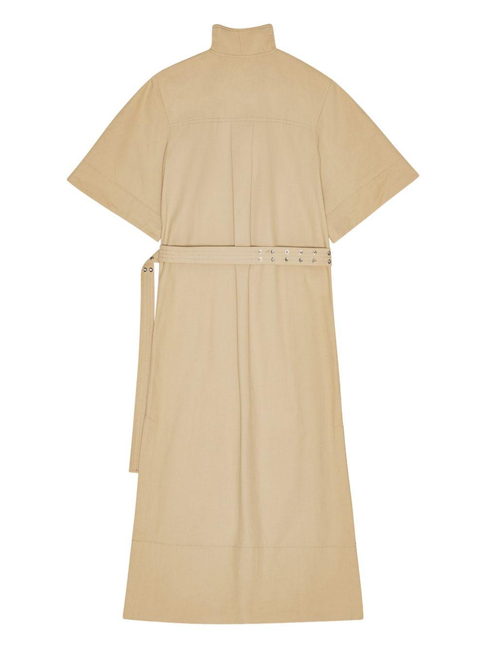 Beige Stretch Cotton Dress W0509 531 PALE KHAKI GANNI