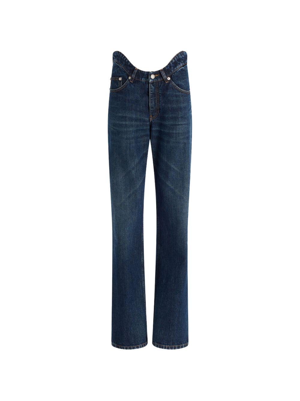 Curved Denim Jeans 2602WTR097D031 55 INDIGO JEAN PAUL GAULTIER