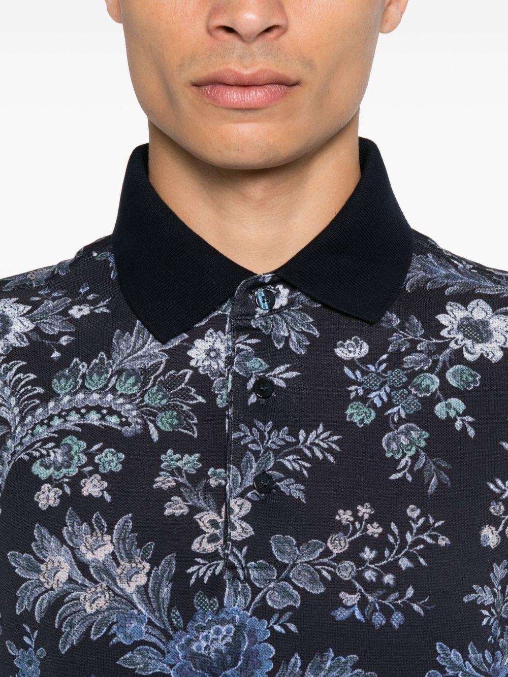 Polo in Cotone con Stampa Floreale MRMD0004AK933 X0883 ETRO