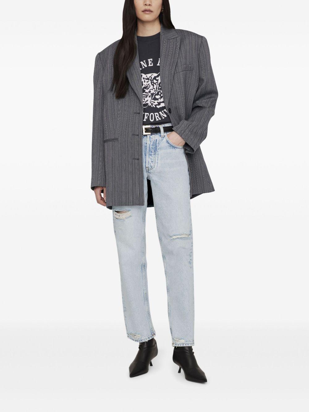 Avi Tee Collegiate Leopard - Washed Charcoal A0810922 BLK5 BLACK ANINE BING