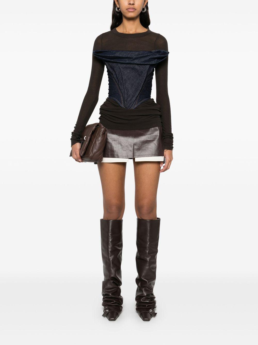 Fog Cutoff mini skirt RP01E7371SCT 14 MAHOGANY RICK OWENS