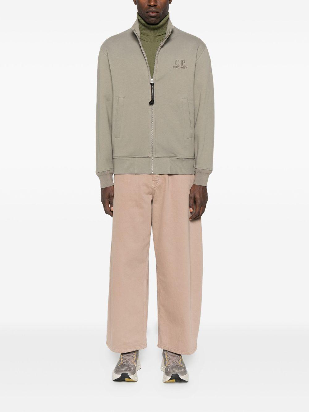 Diagonal Raised Fleece Full Zip Sweatshirt 19CMSS139A005086W 356 FALLEN ROCK CP COMPANY