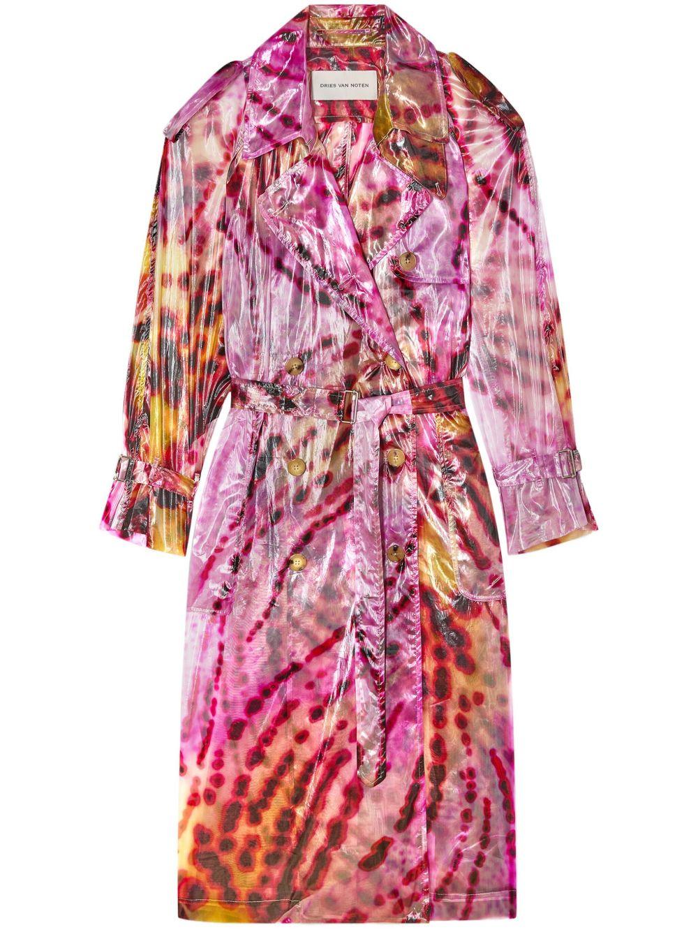 Trench coat stampato 2510102051109 304 FUCHSIA DRIES VAN NOTEN
