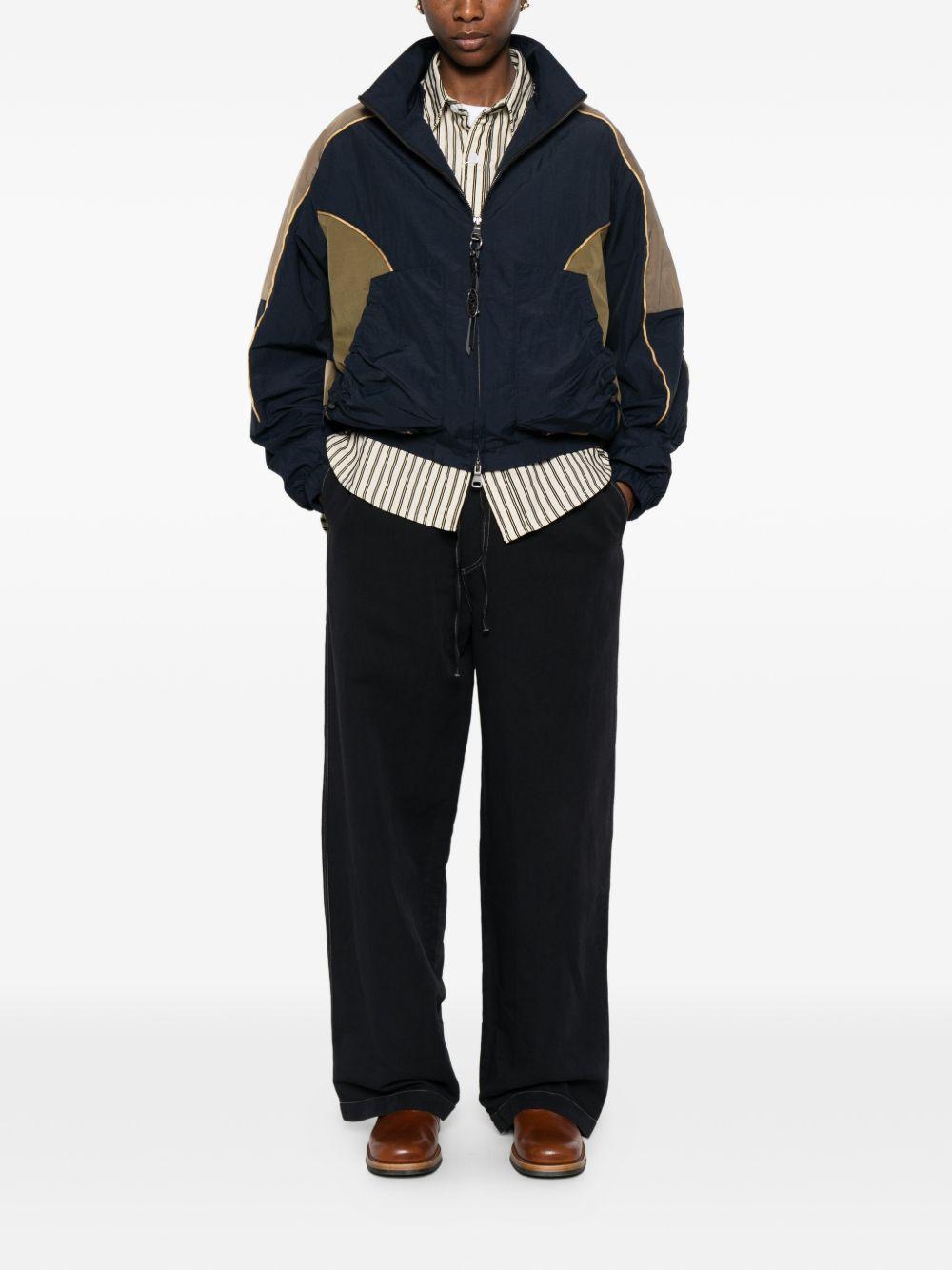 Unisex Color-Block Nylon Track Jacket AWA759U NAVY KHAKI ANDERSSON BELL