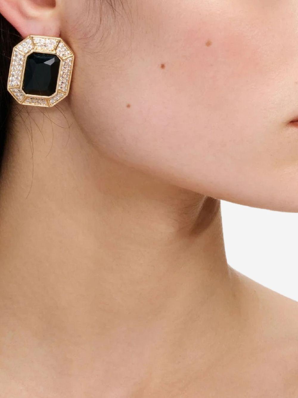 Black Crystal Encrusted Earrings SS26627EB BLACK SELF-PORTRAIT