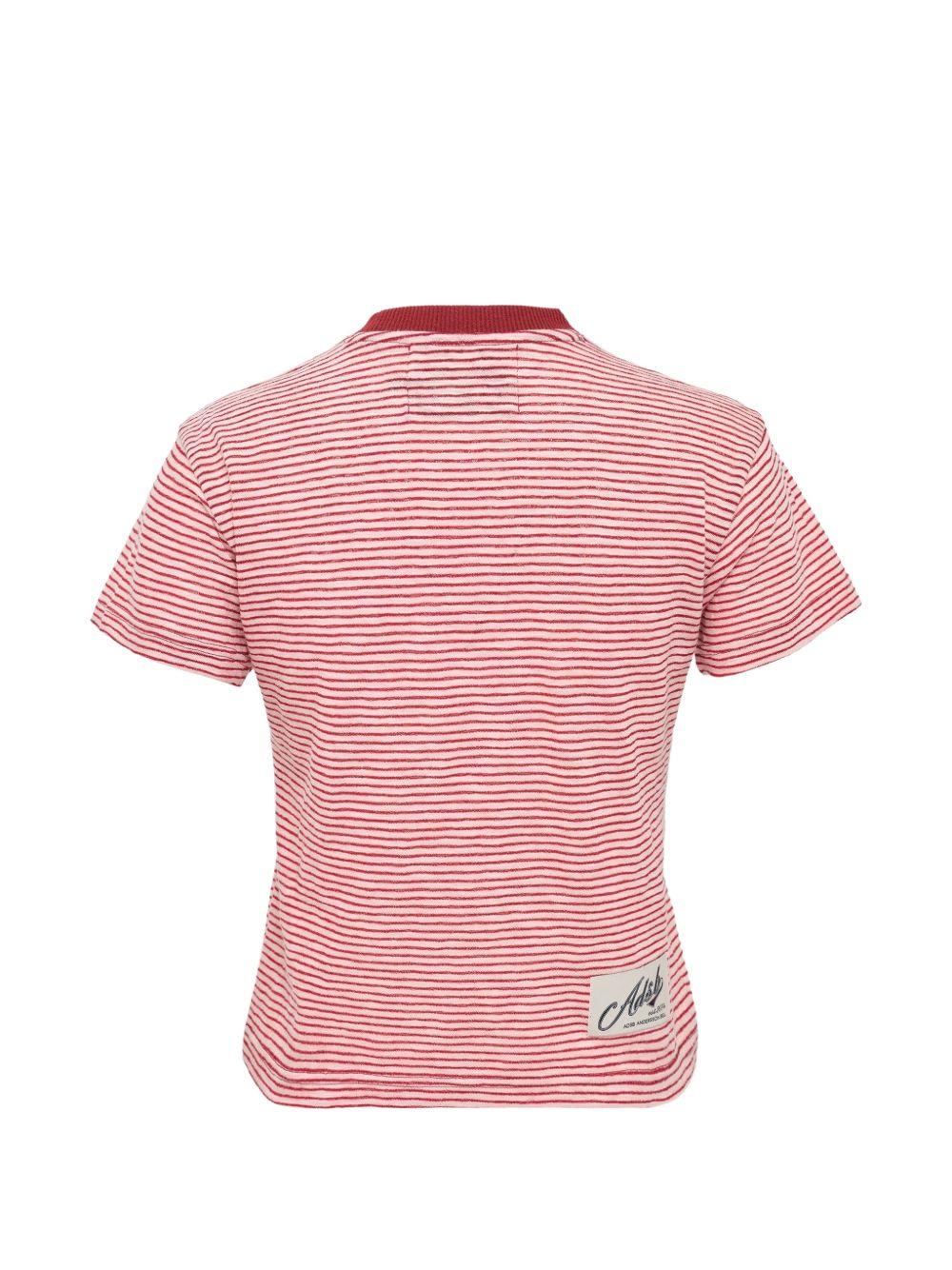 Heart Message Stripe T-Shirt ATB1465W PINK ANDERSSON BELL