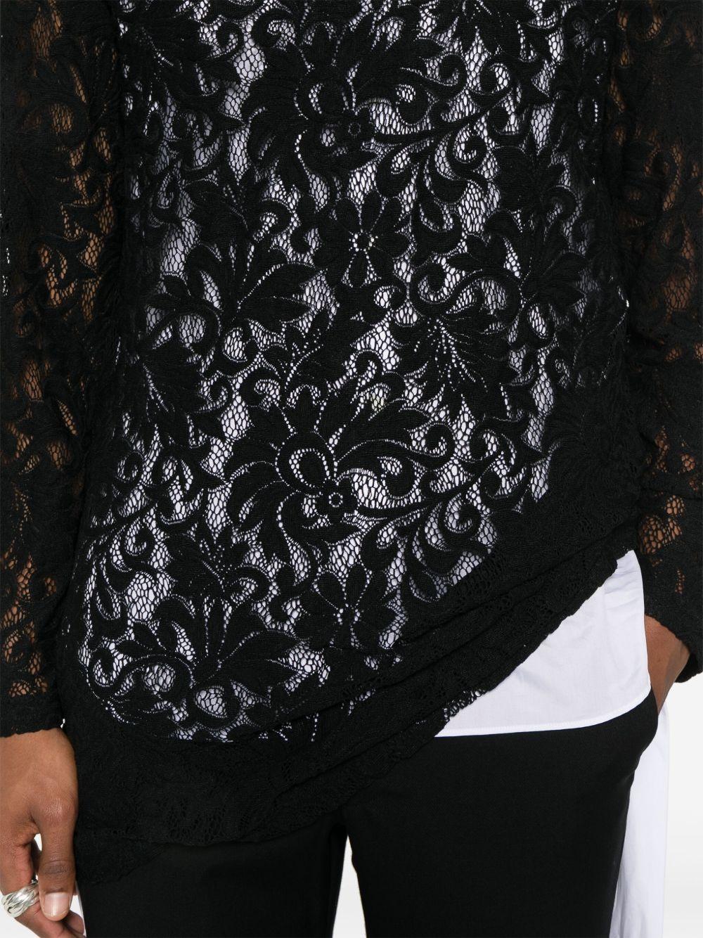 Black Raschel Lace T-shirt POT034 1 BLACK COMME DES GARCONS HOMME PLUS