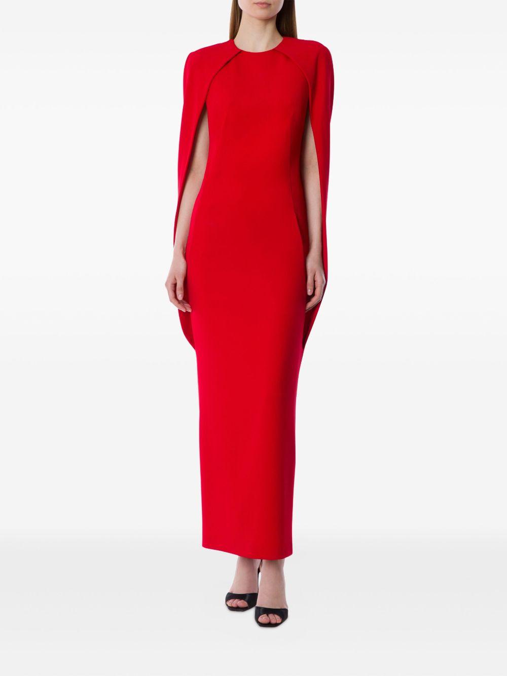 Abito a Mantella in Cady Stretch 252M04685134 0112 ROSSO ALBERTA FERRETTI