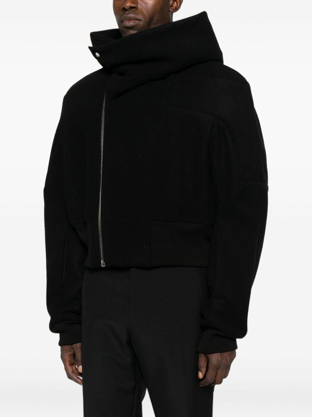 Concordians Cropped Hooded Flight RU02E1761WSF 09 BLACK RICK OWENS