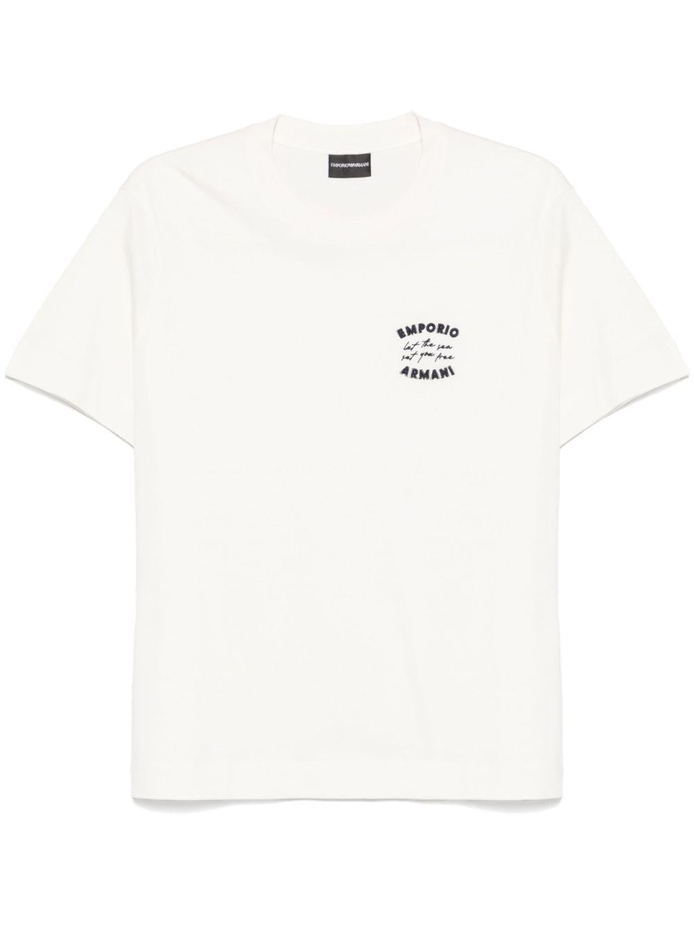 T-shirt con logo ricamato EM000827AF12926 U0003 EMPORIO ARMANI