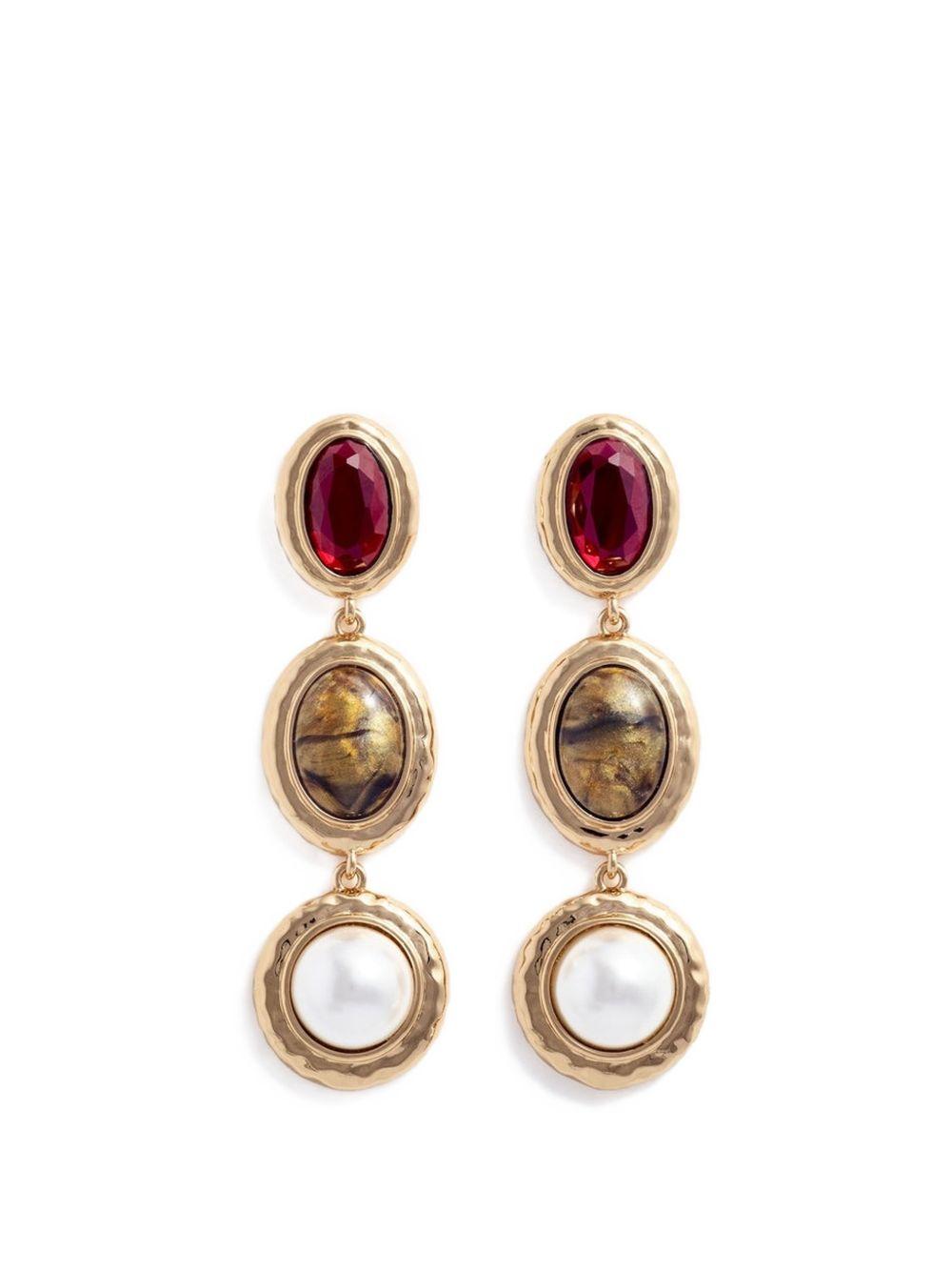 Gold Multi Three Tiered Earrings SS26643EAGD GOLD SELF-PORTRAIT