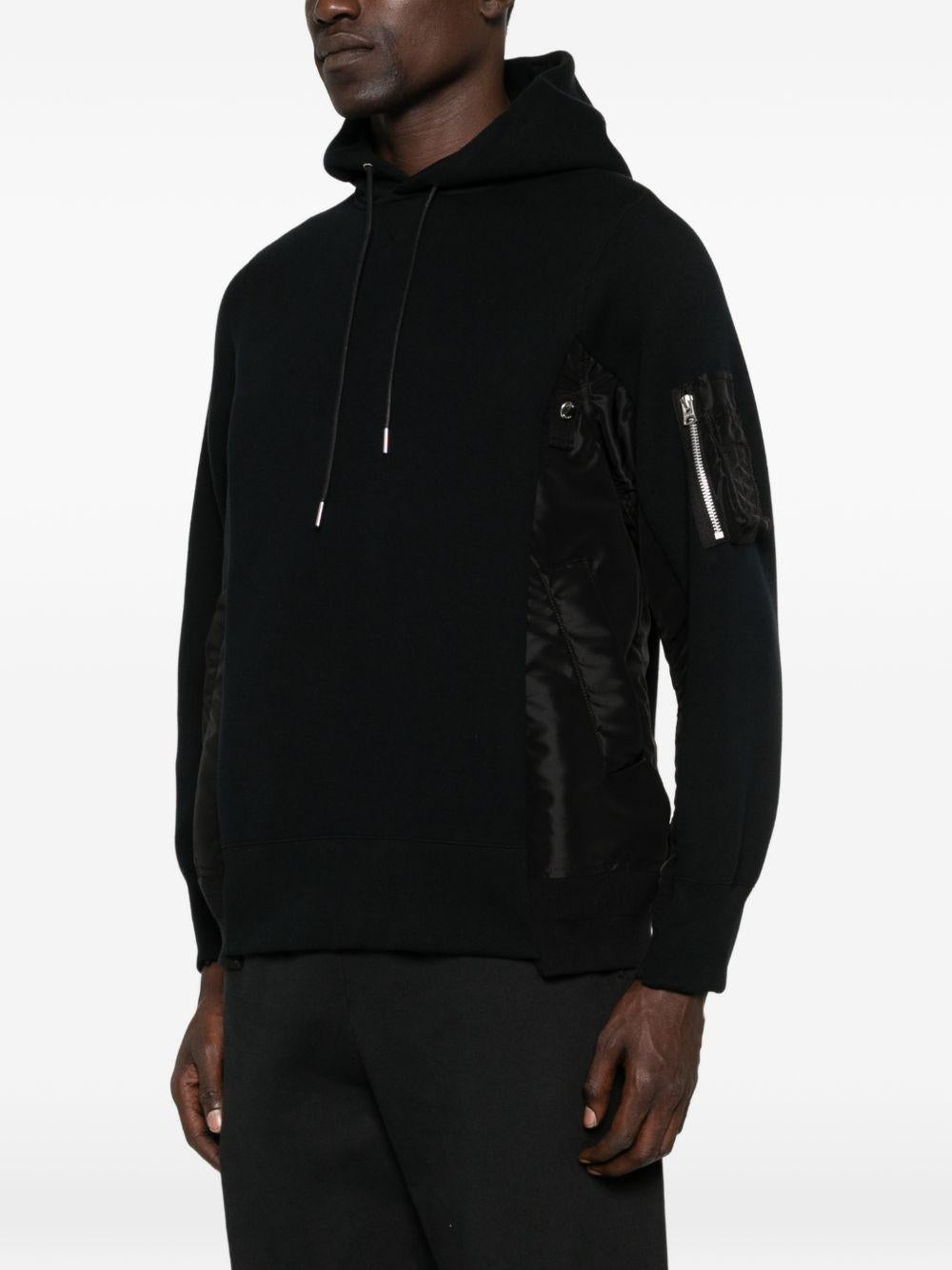 Felpa con cappuccio in spugna SCM325 002 BLACK SACAI