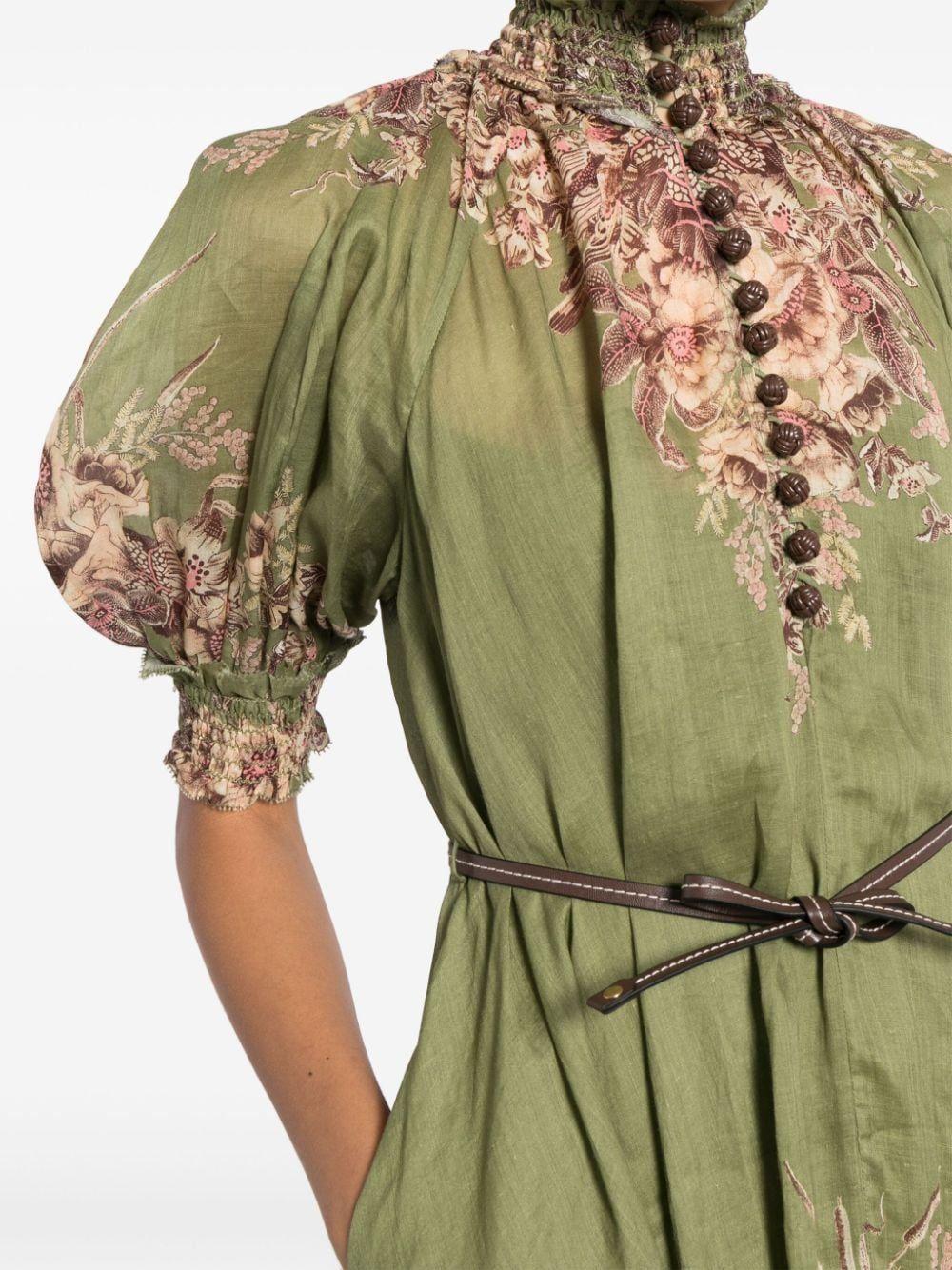 1025DSS242 KHAKI FLORAL ZIMMERMANN