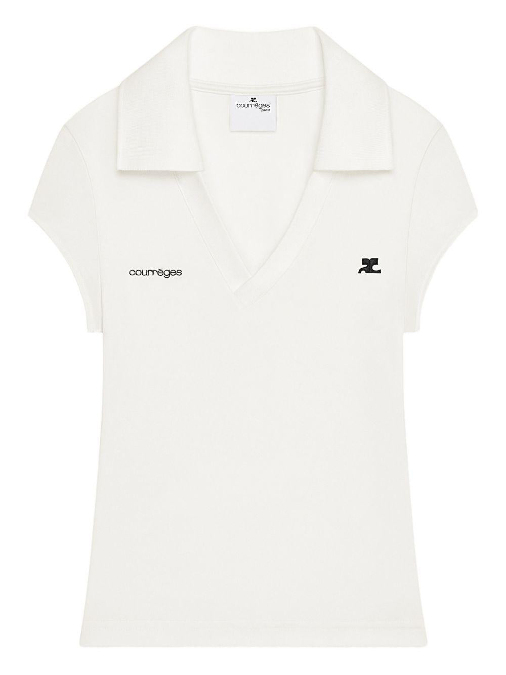 Sports Cropped Polo 126JPO057JS0195 B166 HERITAGE WHITE COURREGES