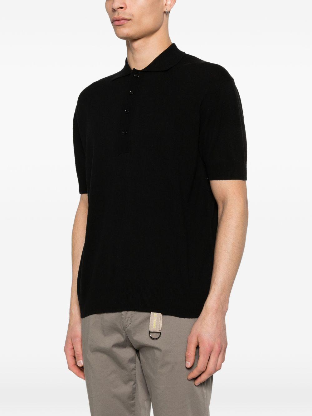Diagonal Stitch Silk Polo Shirt A022F600 9000 PAOLO PECORA