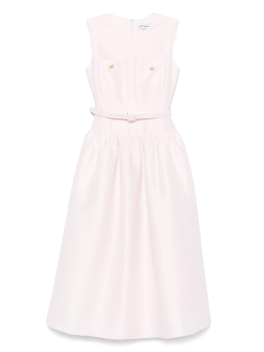 Pink Taffeta Midi Dress<BR/> PF25017MP PINK SELF-PORTRAIT
