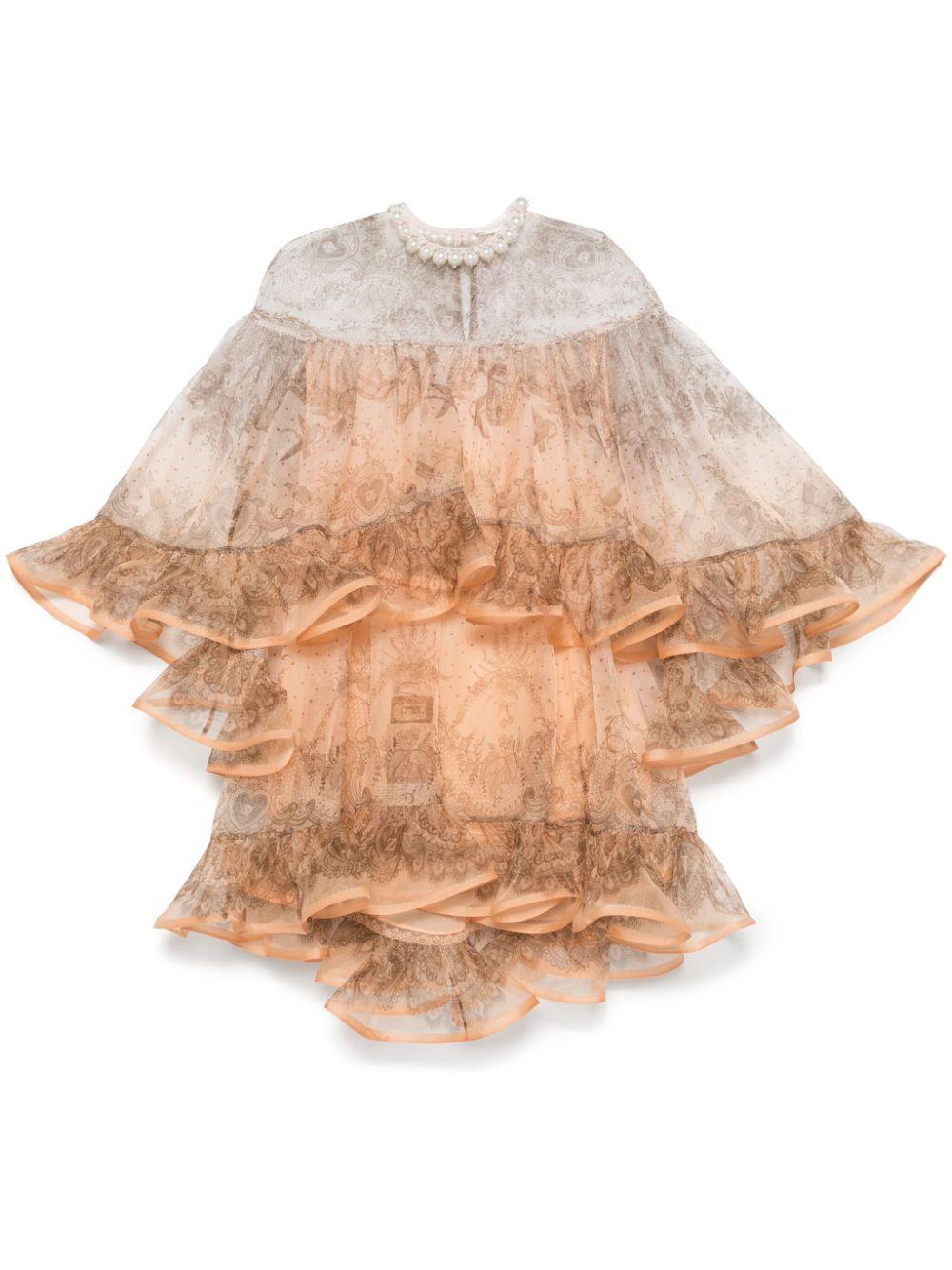 Miniabito Crush 2345DR251 PEACH LACE PRINT ZIMMERMANN