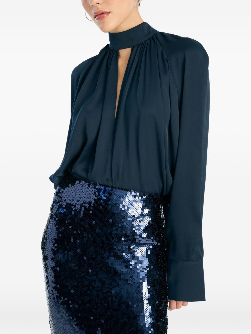 Satin Bow Shirt Dark Blue 1151102318 2318 SKY CAPTAIN ROTATE