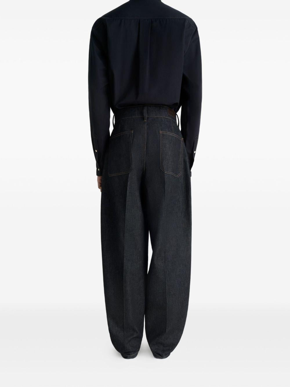 Maxi Barrel Workwear Pants - Heavy Slate Denim<BR/> PA1261LD1061 BK965 SLATE LEMAIRE