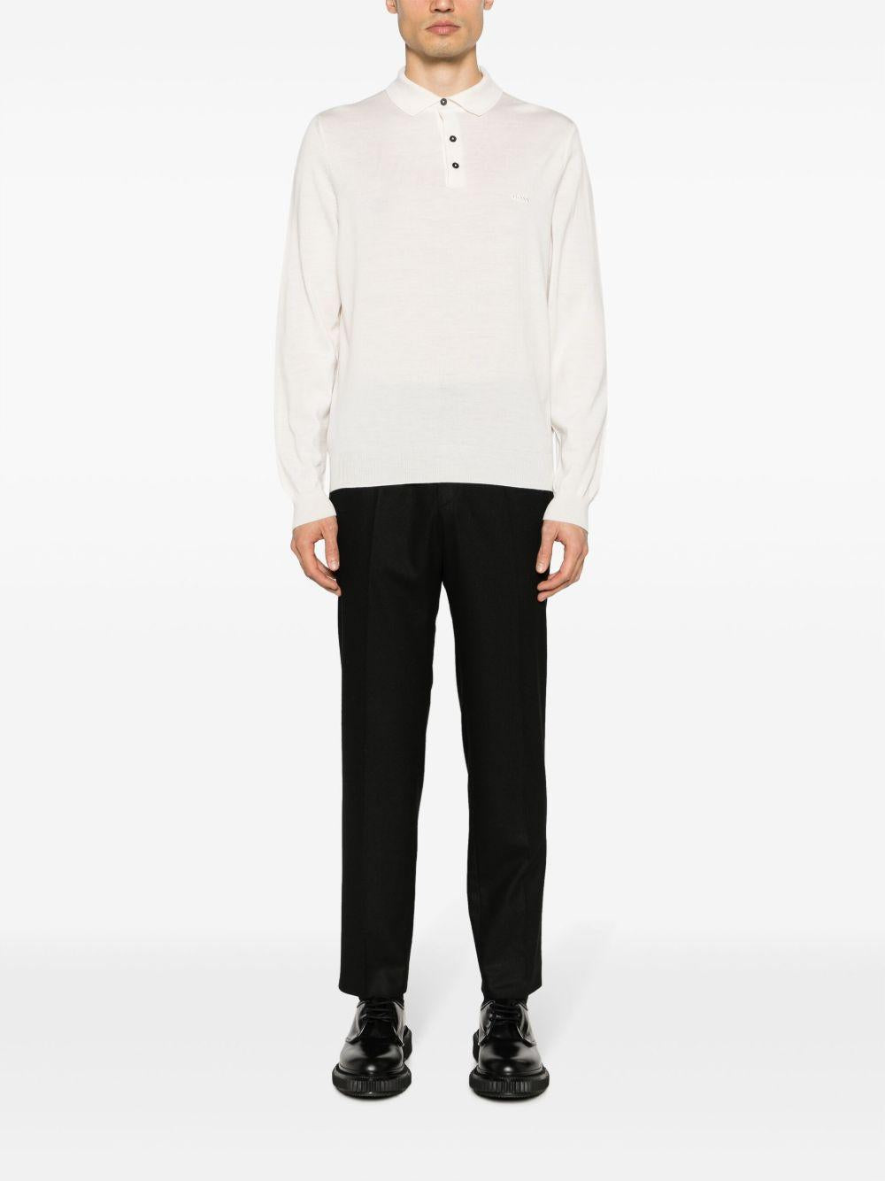 Maglione stile polo 50476357 131 OPEN WHITE BOSS