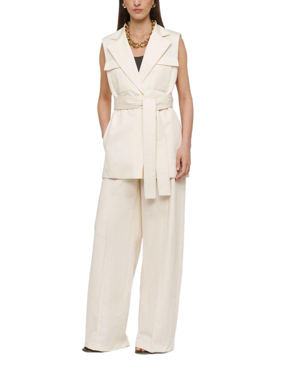 Diafa Cotton Linen Sleeveless Jacket JF009694 0287 MARBLE JOSEPH