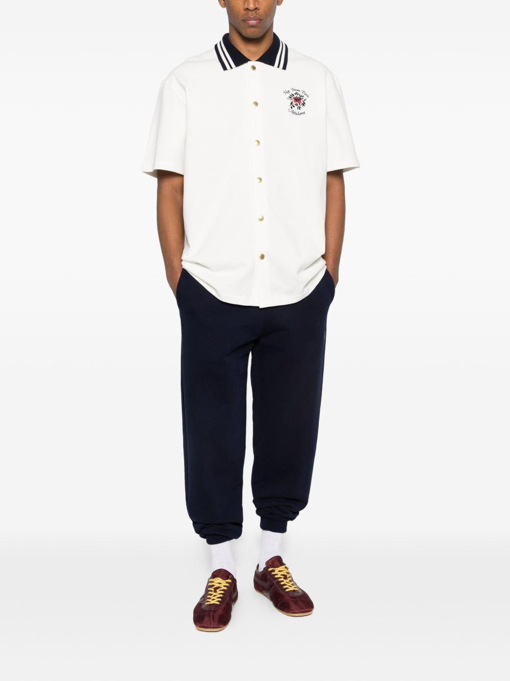 Chemise Piquée Slogan Rose JSH247CO264 OFF WHITE DROLE DE MONSIEUR