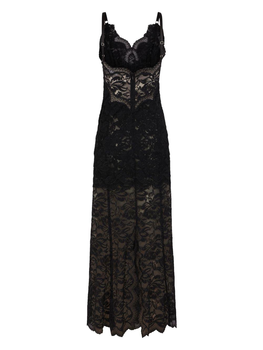 Abito lungo in pizzo 25PJRO027PA0170 P001 BLACK RABANNE