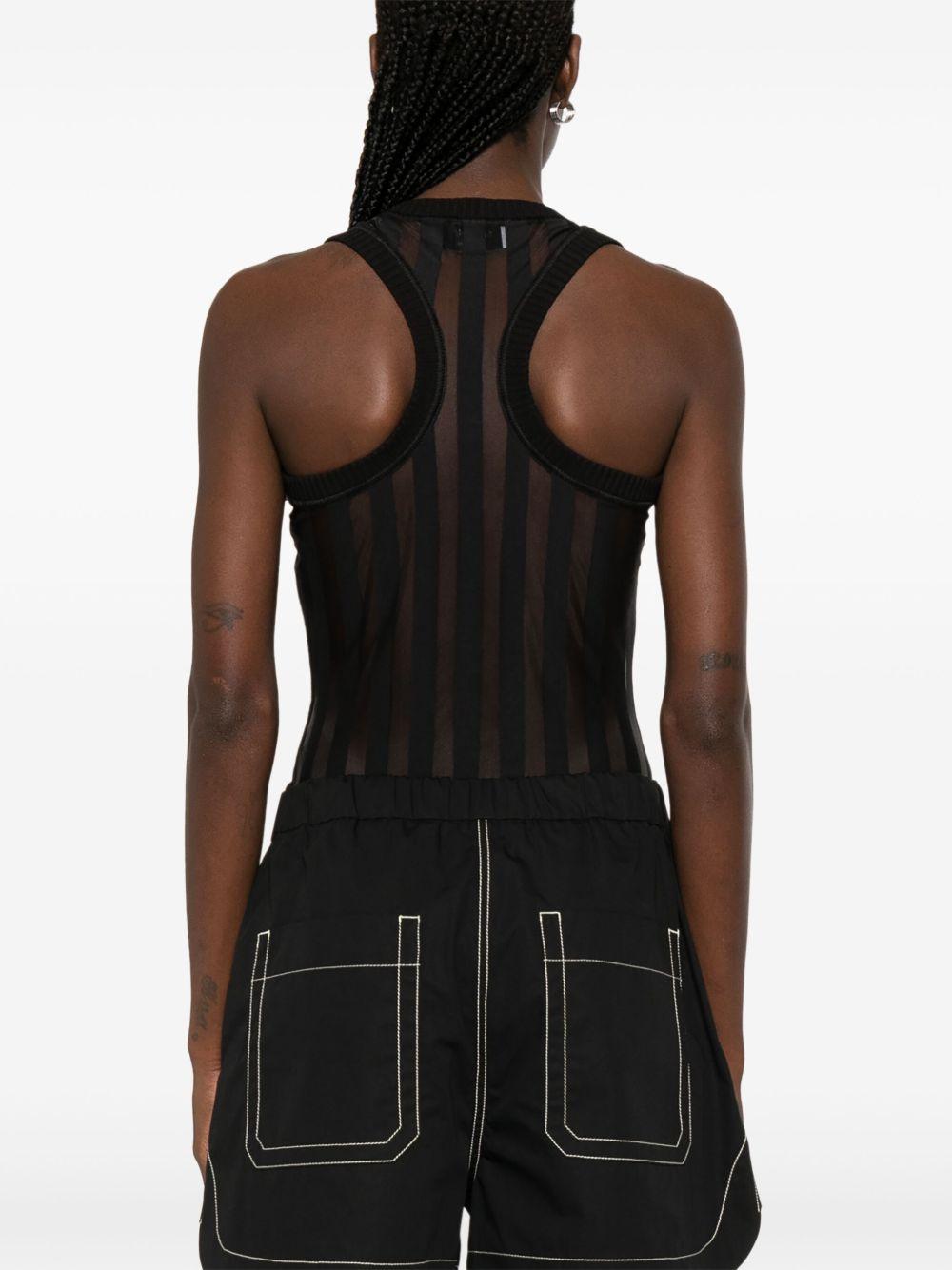 Edam sheer striped bodysuit EDAMMM13225 004 NERO SPORTMAX