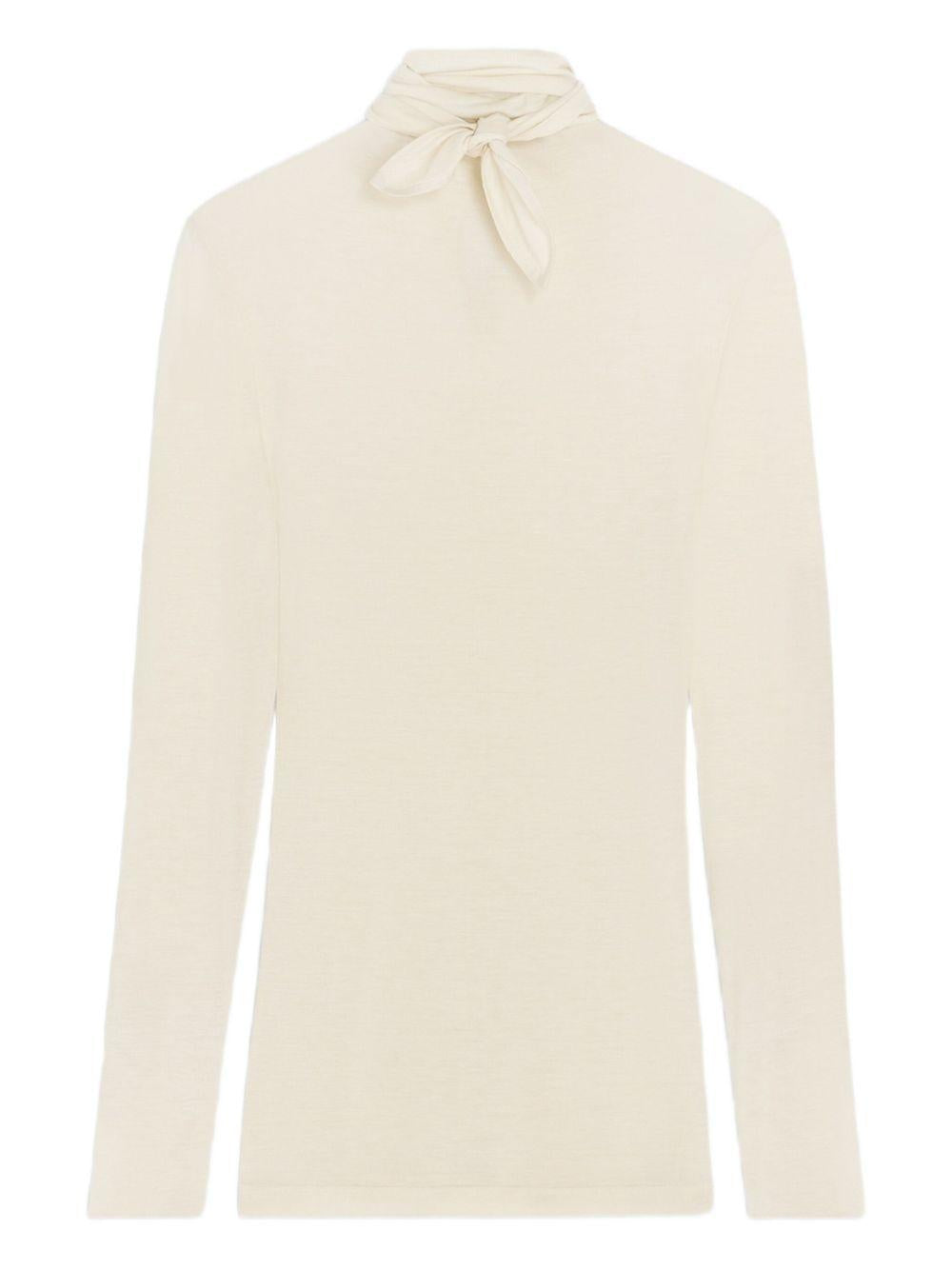 Foulard Top with Patches - Viscose & Silk Jersey TO1469LJ1039 WH006 PEARL WHITE LEMAIRE