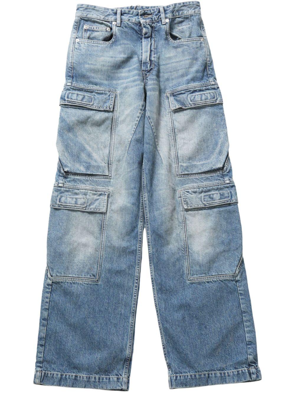 DRKSHDW SS25 Hollywood Double Cargo Jeans DS01E3308DWB 06 INDIGO RICK OWENS DRKSHDW