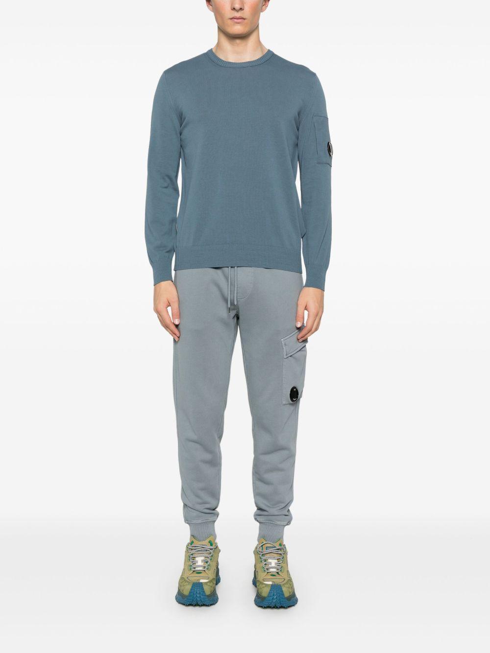 Cotton Crepe Crewneck Lens Knit 18CMKN086A006323O 872 STORMY WEATHER CP COMPANY